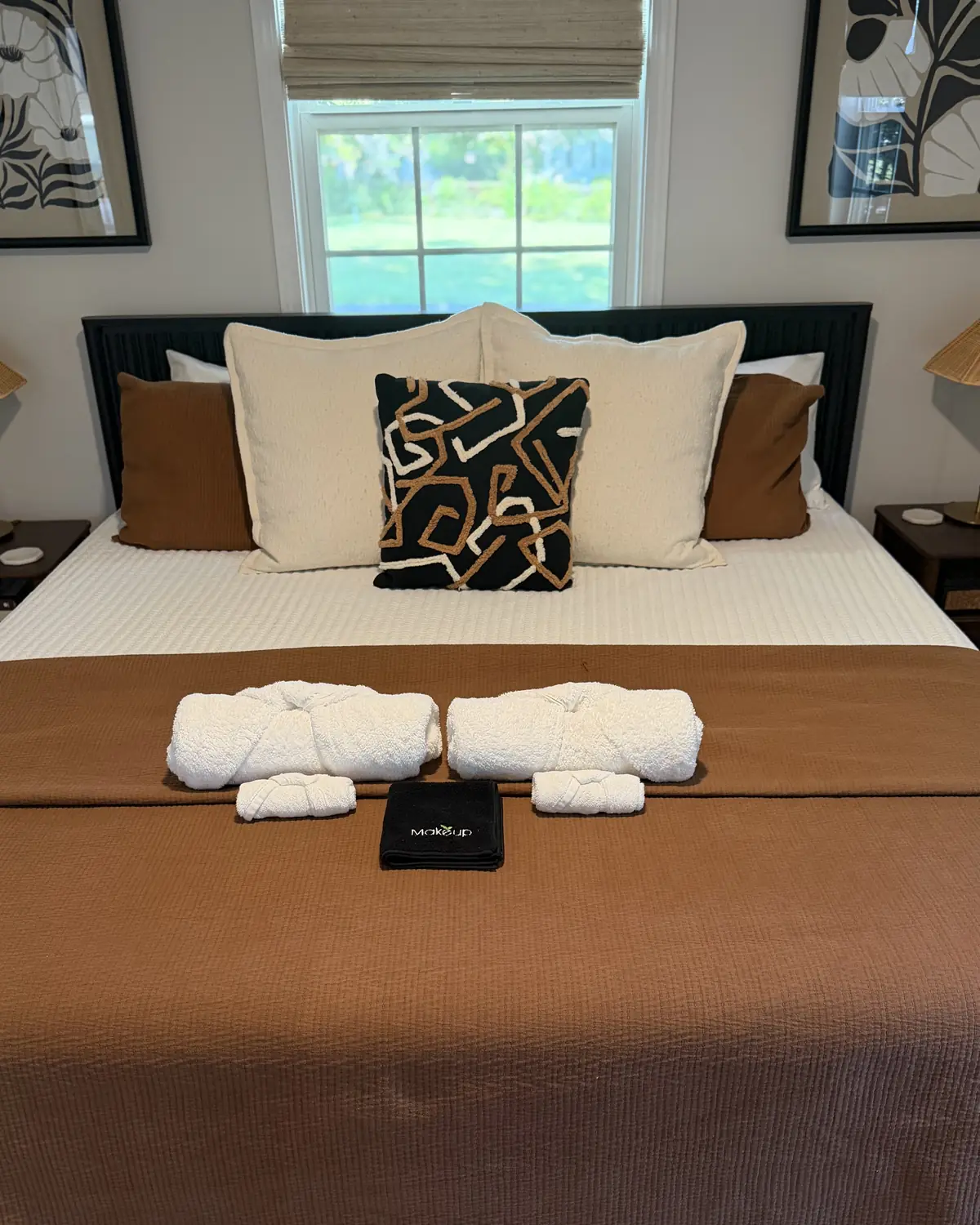 Guest bedroom reset and presentation-ready after a turnover clean